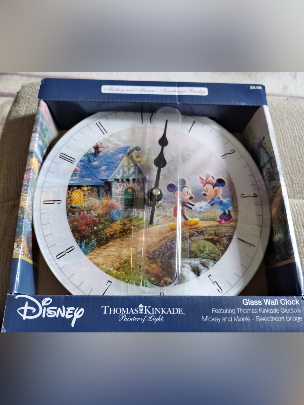 Disney Thomas Kinkade Mickey & Minnie Wall Clock - White